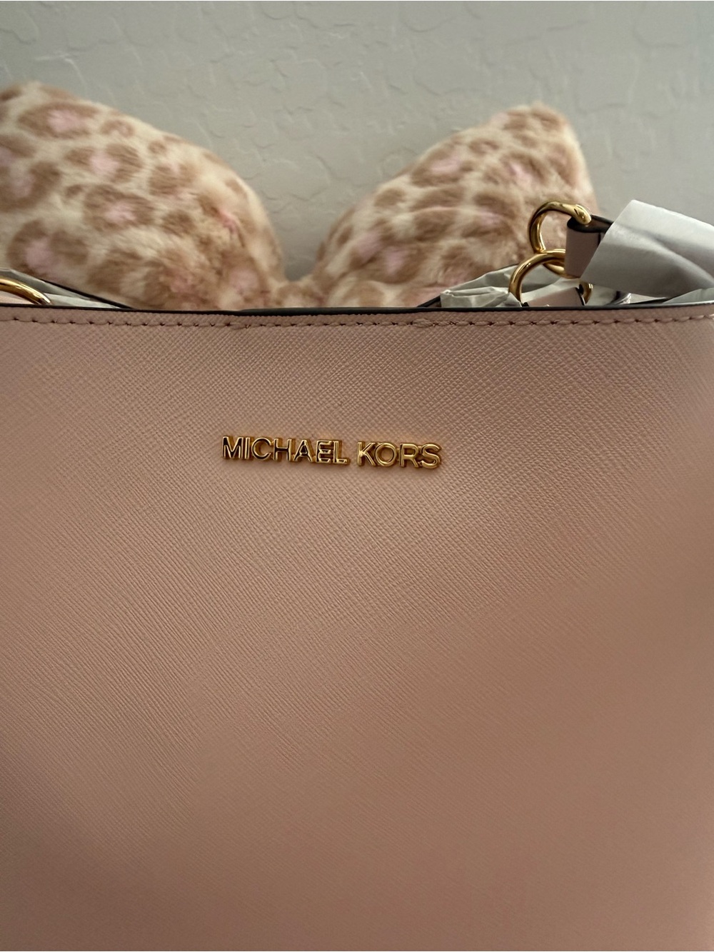 Michael Kors Blush Saffiano Leather Shoulder Bag - Picture 3 of 5